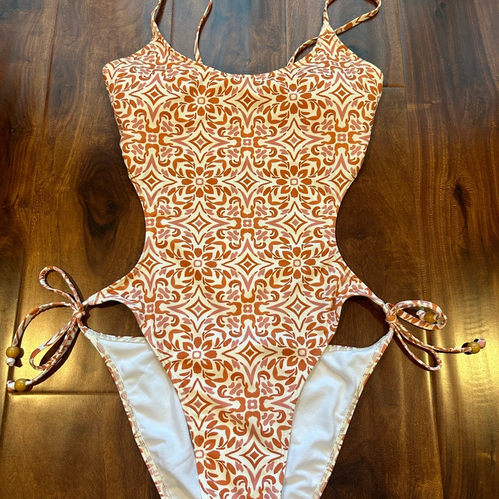 Kids Swimwear in Orange Pattern